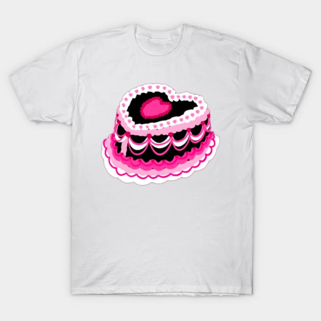 black heart cake T-Shirt by hgrasel